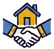 Pictogramme poignée de main et maison